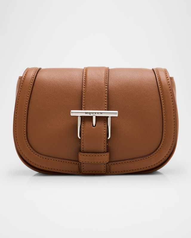 Mini T Bar Leather Saddle Crossbody Bag